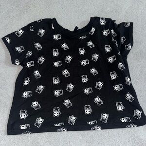 Black and White Ghost Print Short Sleeve Tee